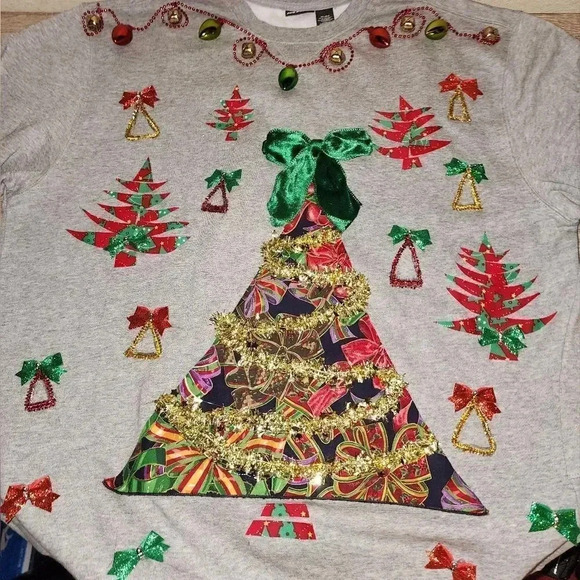 1 of a kind Custom Handmade Ugly Christmas Sweater Mens XL or Womens Plus XXL 2X - Picture 7 of 8